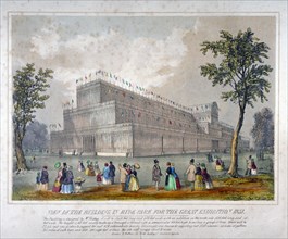 View of the building in Hyde Park for the Great Exhibition, 1851', 1851. Artist: Anon