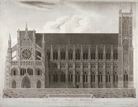 Elevation of Westminster Abbey's north front, London, 1803. Artist: Anon