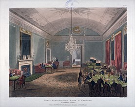 The Great Subscription Room, interior of the Brooks's Club, St James's Street, London, 1808. Artist: Augustus Charles Pugin