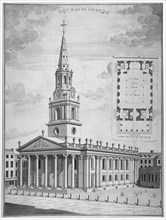 Church of St Martin-in-the-Fields, Westminster, London, c1730. Artist: Anon