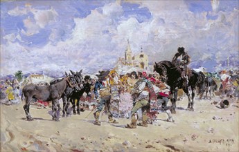 'The Market Place, Granada', c1869-1902. Artist: Baldomer Galofre Gimenez