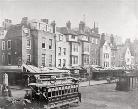 Buildings in Butcher Row, Aldgate High Street, City of London, c1875. Artist: Anon