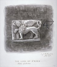 The Lion of St Mark, Tower of London, 1871. Artist: Charles James Richardson