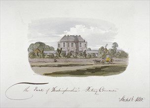 View of the Earl of Buckinghamshire's mansion at Putney Common, London, 1810. Artist: Anon