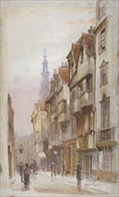 View of Wych Street, Westminster, looking east from New Inn gateway, London, c1880. Artist: John Crowther