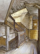 Interior view of a staircase in a house in White Lion Court, Westminster, London, 1880. Artist: John Crowther