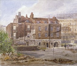 East front of the Almonry office, Middle Scotland Yard, Westminster, London, 1884. Artist: John Crowther