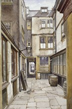 View of the court leading to the Adelphi Club, Westminster, London, 1887. Artist: John Crowther
