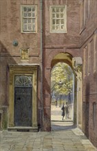 View of Elm Court, Inner Temple looking towards Middle Temple, London, c1880. Artist: John Crowther