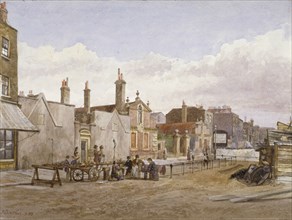 Skinners' Almshouses and Trinity Almshouses, Mile End Road, Stepney, London, 1883. Artist: John Crowther
