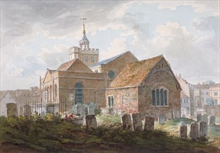 South-east view of the church of St Mary Magdalene, Richmond, Surrey, c1840. Artist: Anon