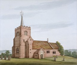 South-west view of the Church of St Michael, Theydon Mount, Essex, c1800. Artist: Anon