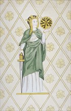 St Catherine, stained glass, church of St Leonard, Heston, Middlesex, 1820. Artist: Anon