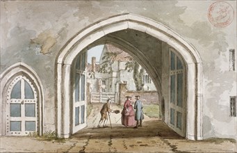 Entrance to Croydon Palace, Croydon, Surrey, c1800. Artist: Anon