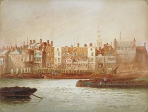Wharves at Limehouse, London, c1850. Artist: Frederick J Goff