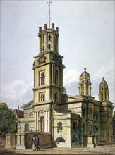 Church of St George in the East, Stepney, London, 1811. Artist: John Coney