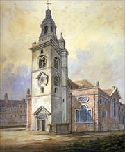 Church of St Mary, Whitechapel, London, c1815. Artist: William Pearson