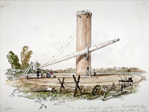 The great telescope erected on Wandsworth Common, London, c1853. Artist: Anon