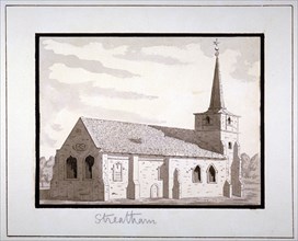 North-east view of the Church of St Leonard, Streatham, Lambeth, London, c1800. Artist: Anon