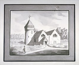 North-west view of the Church of St Nicholas, Tooting, Wandsworth, London, c1800. Artist: Anon