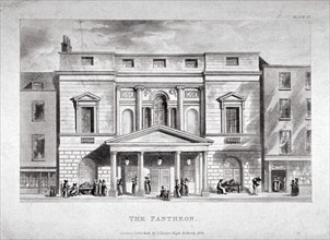 Front view of the Pantheon, Oxford Street, Westminster, London, 1826. Artist: Anon