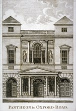 Front view of the Pantheon, Oxford Street, Westminster, London, 1814. Artist: Anon
