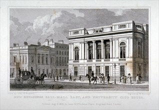 Pall Mall East, Westminster, London, 1828. Artist: M Barrenger