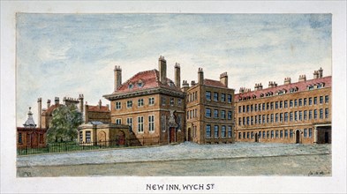 View of New Inn on Wych Street,Westminster, London, c1800. Artist: Valentine Davis