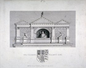 Monument to Sir Gilbert Talbot, Master of the Jewel House at the Tower of London, 1789. Artist: James Fittler