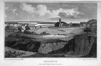 View of Woolwich with the River Thames in the distance, 1806. Artist: AW Warren