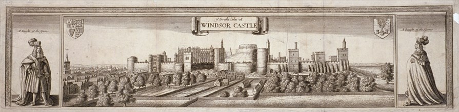 View of the south side of Windsor Castle, Berkshire, c1660. Artist: Wenceslaus Hollar