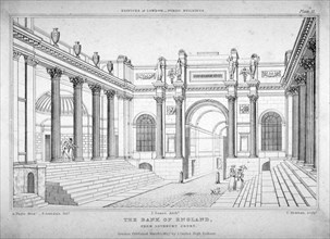 View of the Bank of England from Lothbury court, City of London, 1827. Artist: T Kearnan