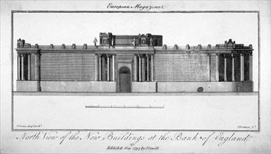 North view of the new buildings at the Bank of England, City of London, 1797. Artist: Thomas Prattent