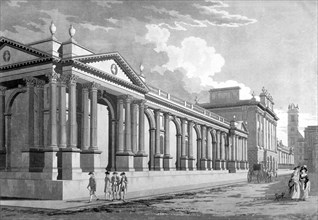 Principal front of the Bank of England, City of London, 1790. Artist: Thomas Malton II