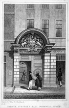 Entrance to Barber Surgeons' Hall, City of London, 1830. Artist: John Greig