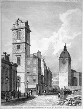St Bartholomew-by-the-Exchange and St Benet Fink, City of London, 1840. Artist: George Hollis