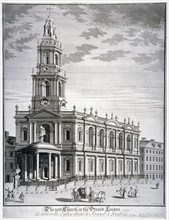 Church of St Mary le Strand, Westminster, London, 1719. Artist: David Lockley