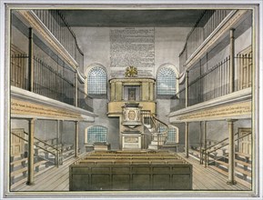 Interior view of the chapel, Horsemonger Lane Prison, Union Road, Southwark, London, 1826. Artist: G Yates
