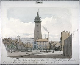 Watt's Shot Tower, Lambeth, London, 1813. Artist: Anon