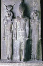Basalt statue of the Pharaoh Menkaura, Cairo Museum, Egypt. Artist: Tony Evans