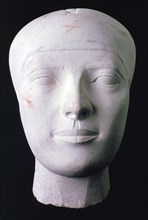 Ancient Egyptian carved head from Giza, Cairo Museum, Egypt.  Artist: Tony Evans