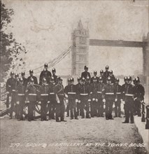 Group of artillery at Tower Bridge, London, c1910. Artist: Unknown
