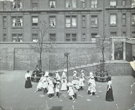 Dancing around the maypole, Hugh Myddelton School, Finsbury, London, 1906. Artist: Unknown.