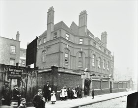 Outside Vere Street Board School, Westminster, London, 1904. Artist: Unknown.