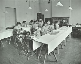 Corset making class, Bloomsbury Trade School for Girls, London, 1911. Artist: Unknown.