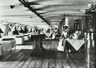 A copy of a photograph of the ward deck of the Atlas Smallpox Hospital Ship, c1890-c1899. Artist: Unknown.
