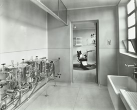 Sterilizing and dental theatre, Saint Ebba's Hospital, Surrey, 1938. Artist: Unknown.