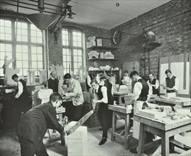 Male students at work in the Mason's Shop, Northern Polytechnic, London, 1911. Artist: Unknown.