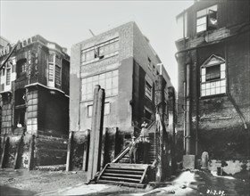 Steps down to the river, Dowgate Dock, Upper Thames Street, City of London, 1939. Artist: Unknown.