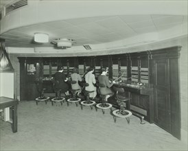 Telephonists at the Fire Brigade Headquarters, Lambeth, London, 1940. Artist: Unknown.